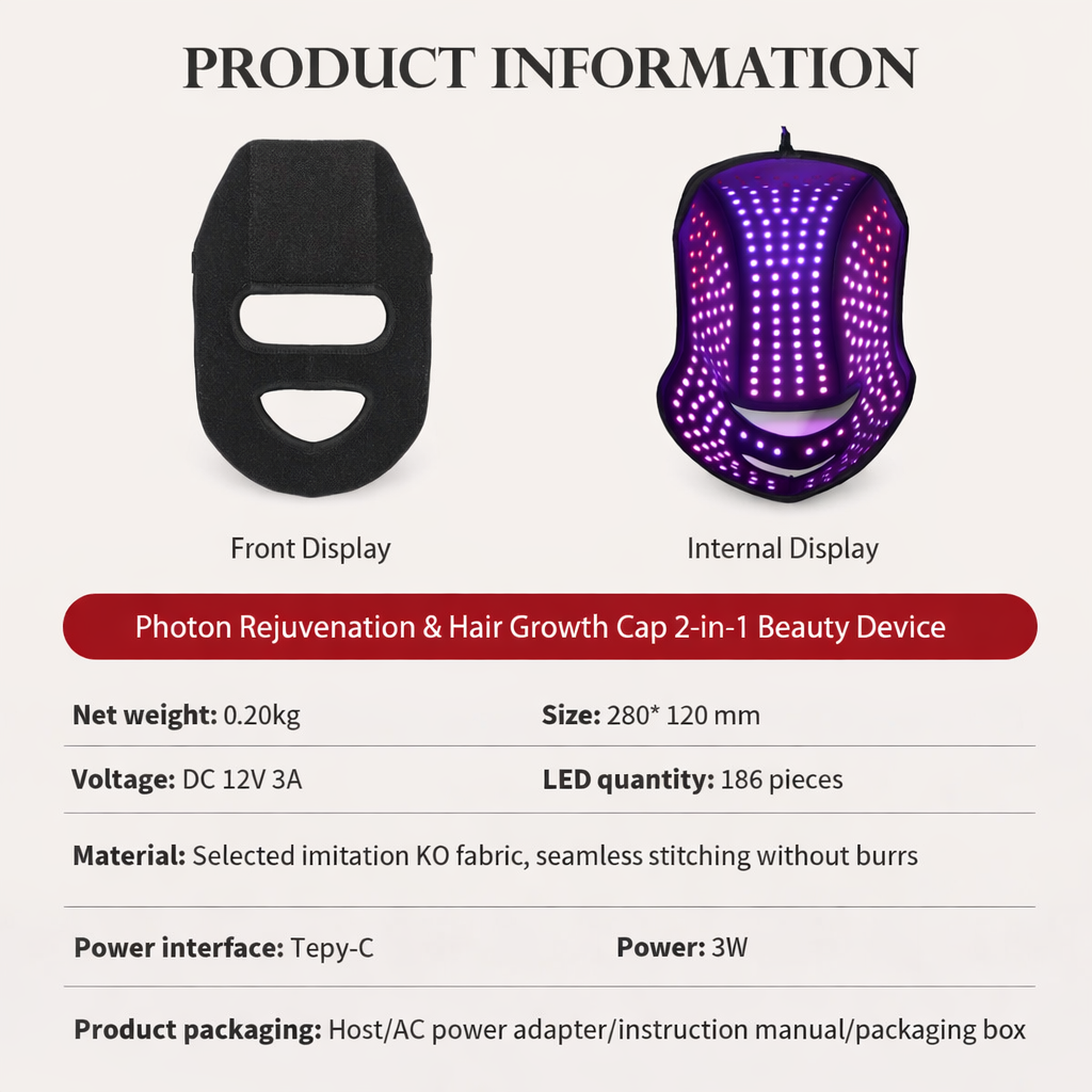 iCleanFace™ Facial + Scalp Led Mask