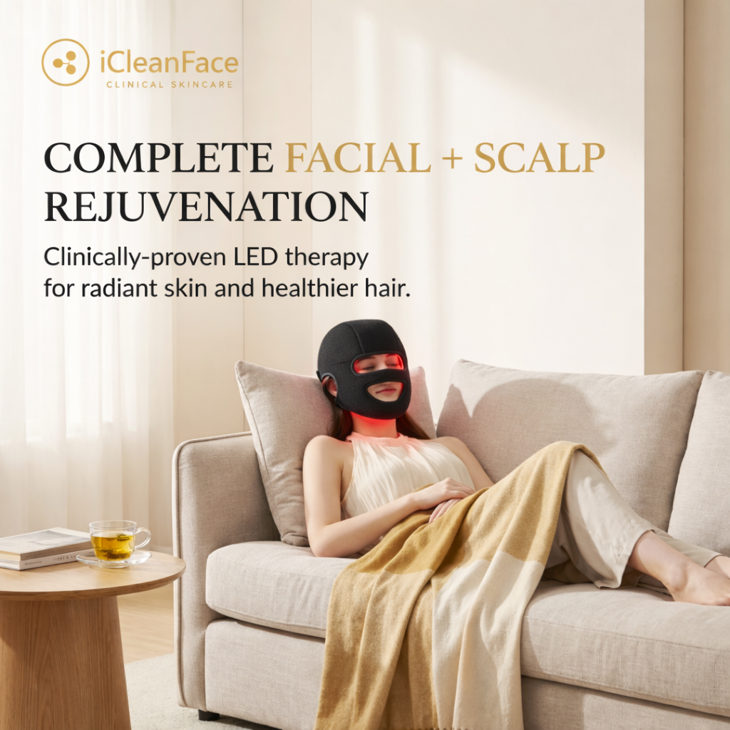 iCleanFace™ Facial + Scalp Led Mask